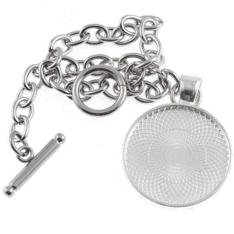Lind Kitchen 25 pcs 25mm Pendant Trays Round Pendant Bezels Setting Cabochon Blank Base for DIY Jewelry Making, Bright Silver - Image 4